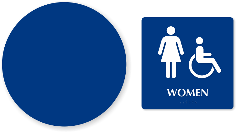 Accessible Women Pictogram Sign - Bathroom Sign (800x529), Png Download