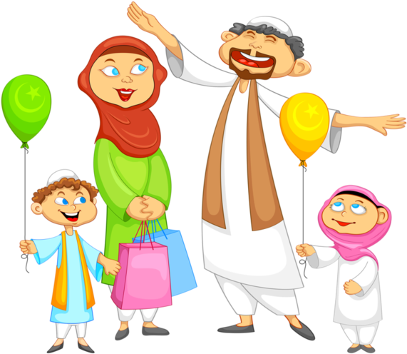 Yellow Moon Shaped Islamic Religious Designs - Eid Al Fitr Clipart (600x526), Png Download