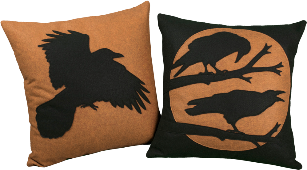 Studio Arethusa Raven Pillows In Copper And Black - Cushion (1024x589), Png Download