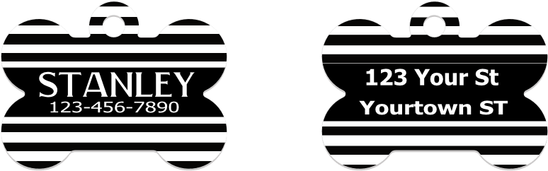 Black Stripes Pet Id Tag - Illustration (800x800), Png Download