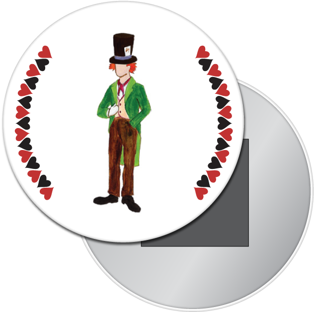 Mad Hatter Button / Magnet - Alice's Adventures In Wonderland (720x720), Png Download