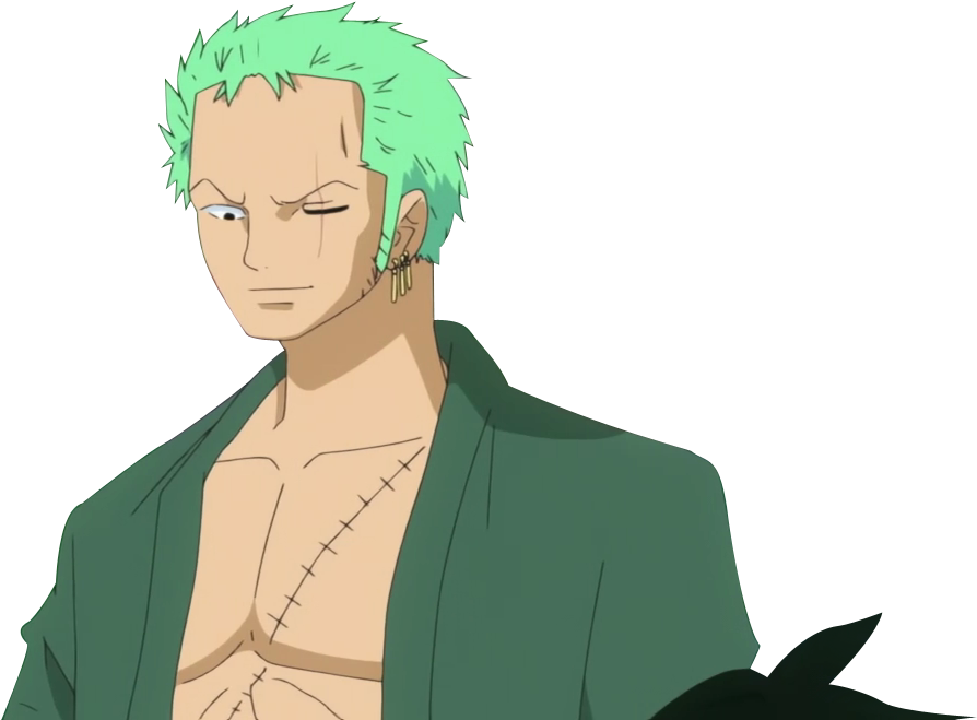 One Piece Zoro 4 Anime Background - Zoro One Piece Visage (911x658), Png Download