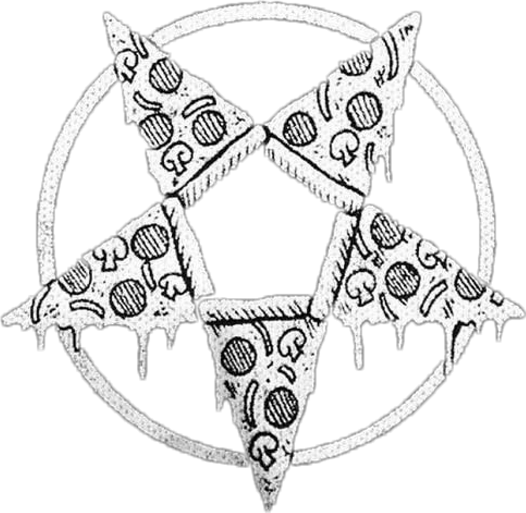 Satan Baphomet Pentagram 666 Satanic Satanist Satans - Pizza Pentagram Transparent (1024x999), Png Download