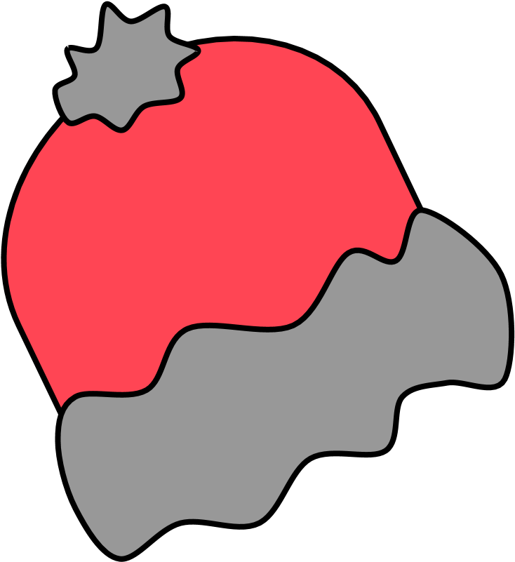Hat, Winter, Red, Gray, Style 1, Png (816x1056), Png Download