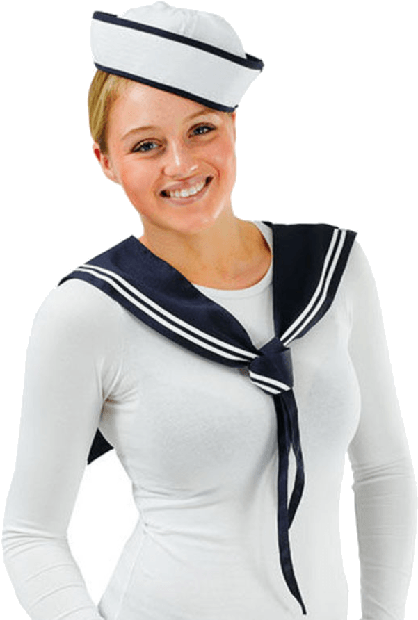 Sailor Hat And Collar - Girl In Sailor Uniform (600x951), Png Download