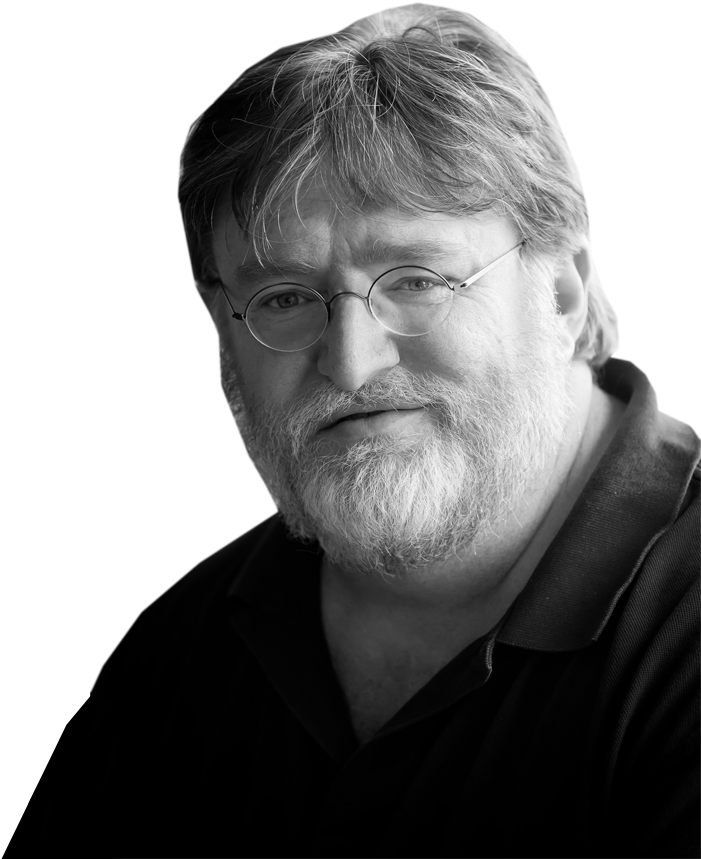 Gabe Newell Gray Newell (1086x880), Png Download