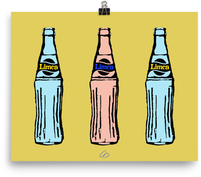 Limca Pop Art - Glass Bottle (1000x1000), Png Download