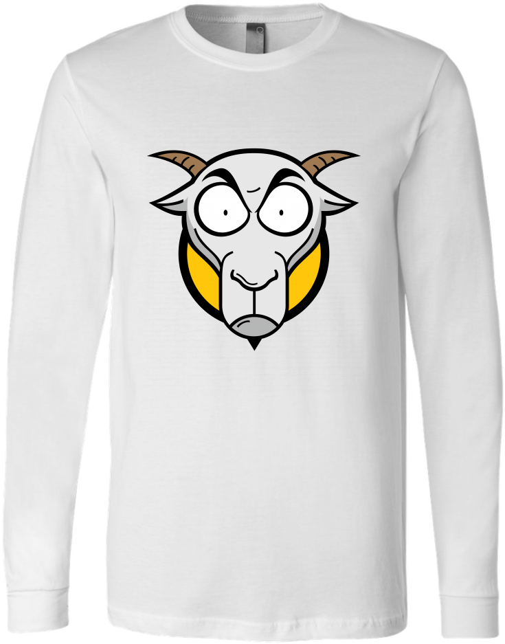 Goat Head Long Sleeve - Long-sleeved T-shirt (1024x1024), Png Download