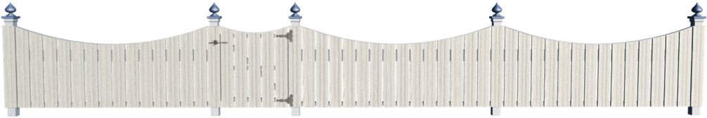 Fence Png - Picket Fence (1024x384), Png Download