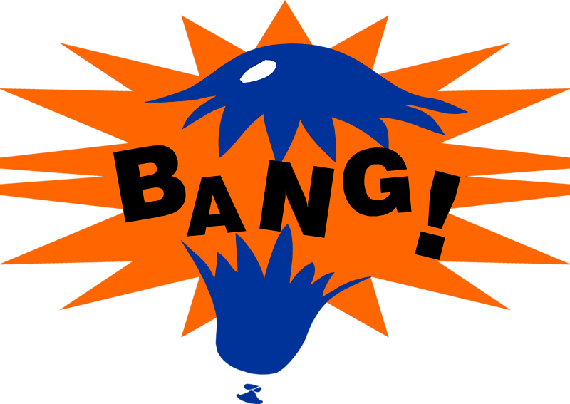 6403 Illustration Of A Balloon Popping With Bang Text - Balloon Popping (800x567), Png Download