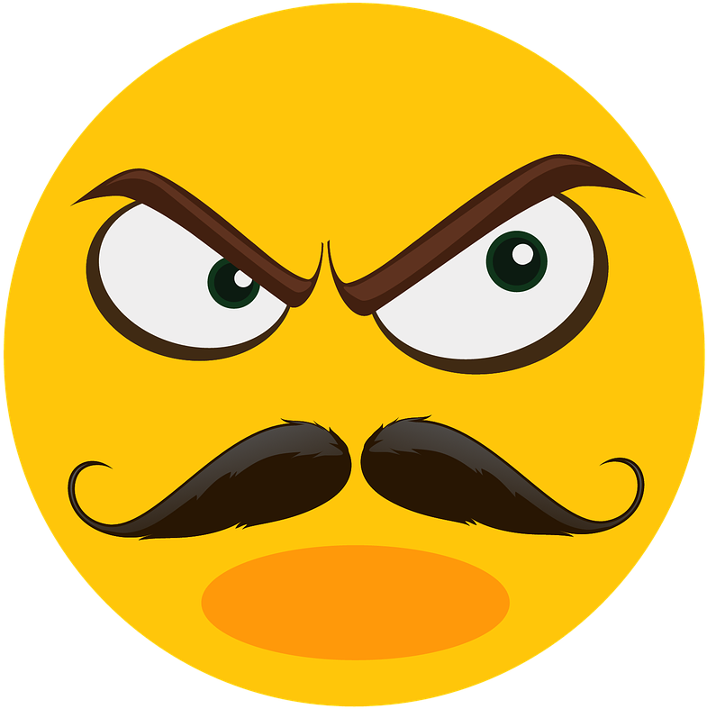 Pictures, Free - Mustache Emoji (1280x1280), Png Download