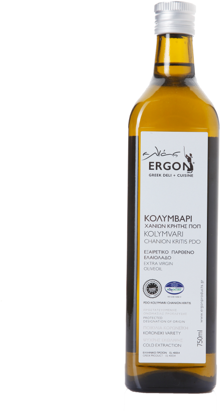 Olive's Ergon Extra Virgin Oliveoil Pdo Kolymvari Chania - Glass Bottle (942x1024), Png Download