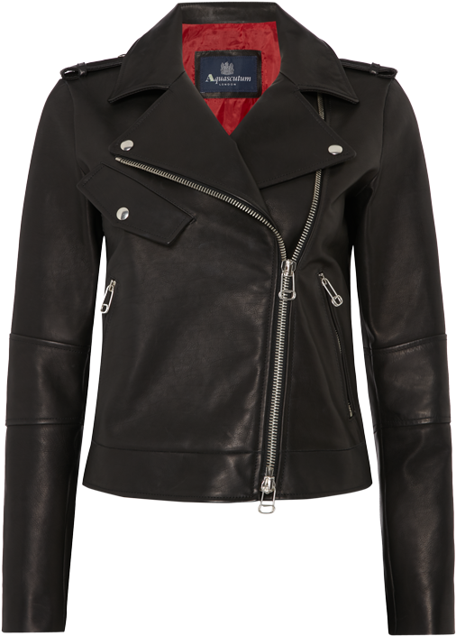 Leather Black Jacket (584x764), Png Download