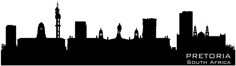 Traveling For Business Or Pleasure Pretoria Will Not - Skyline South Africa Silhouette (1000x429), Png Download