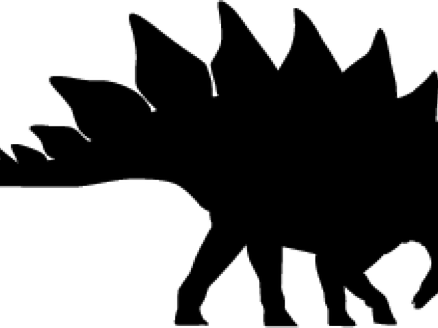 Stegosaurus Clipart Dinosaur Silhouette - Silhouette (640x480), Png Download