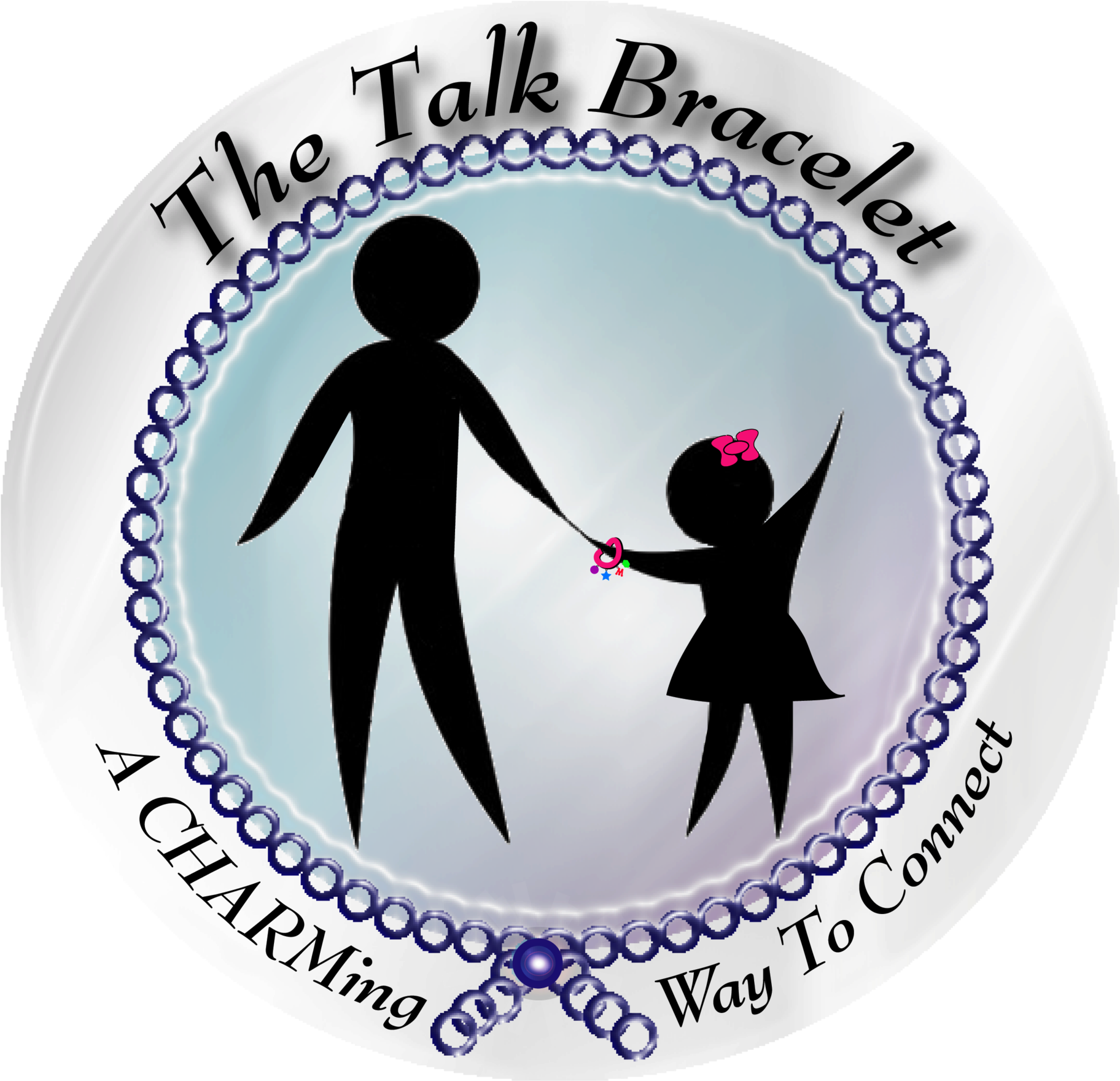The Talk Bracelet - Parent And Child Silhouette (2048x1985), Png Download