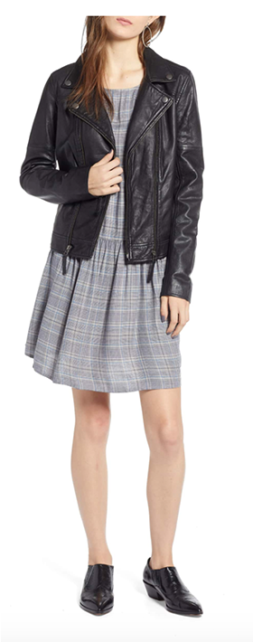 Real Leather Moto Jacket - Leather Jacket (606x709), Png Download