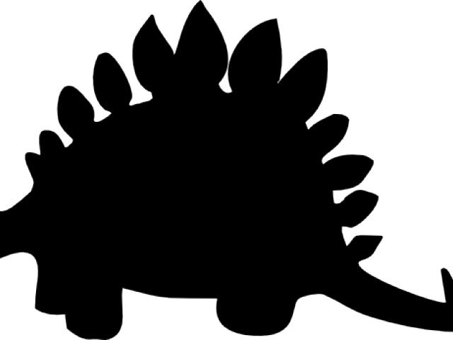 Stegosaurus Clipart Dinosaur Silhouette - Stegosaurus Clipart Black And White (640x480), Png Download