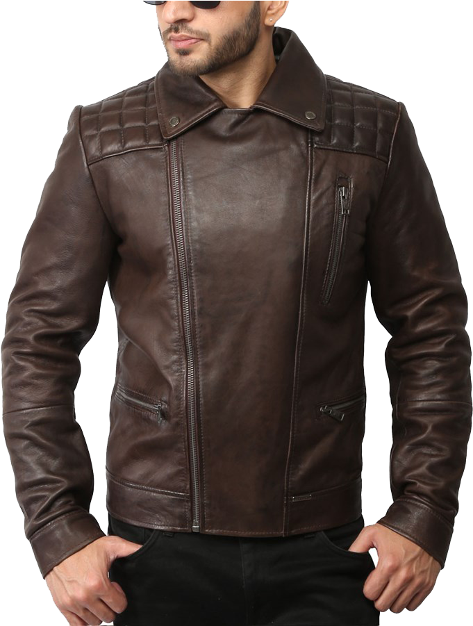 Leather Jacket Mens Biker (900x900), Png Download