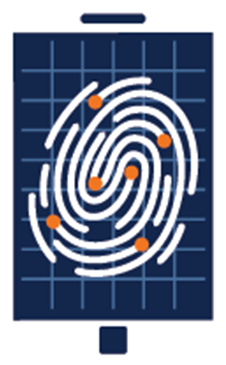 Graphic Icon Of A Smartphone With A Finger Print On - Spiral (811x548), Png Download