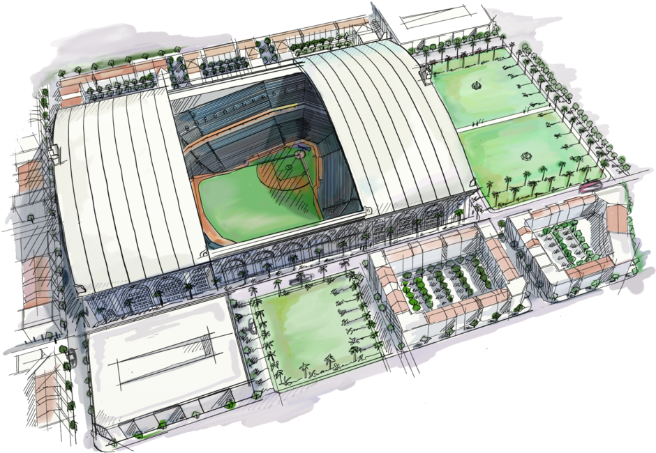 Miami Marlins Design Concept - Floor Plan (1000x725), Png Download