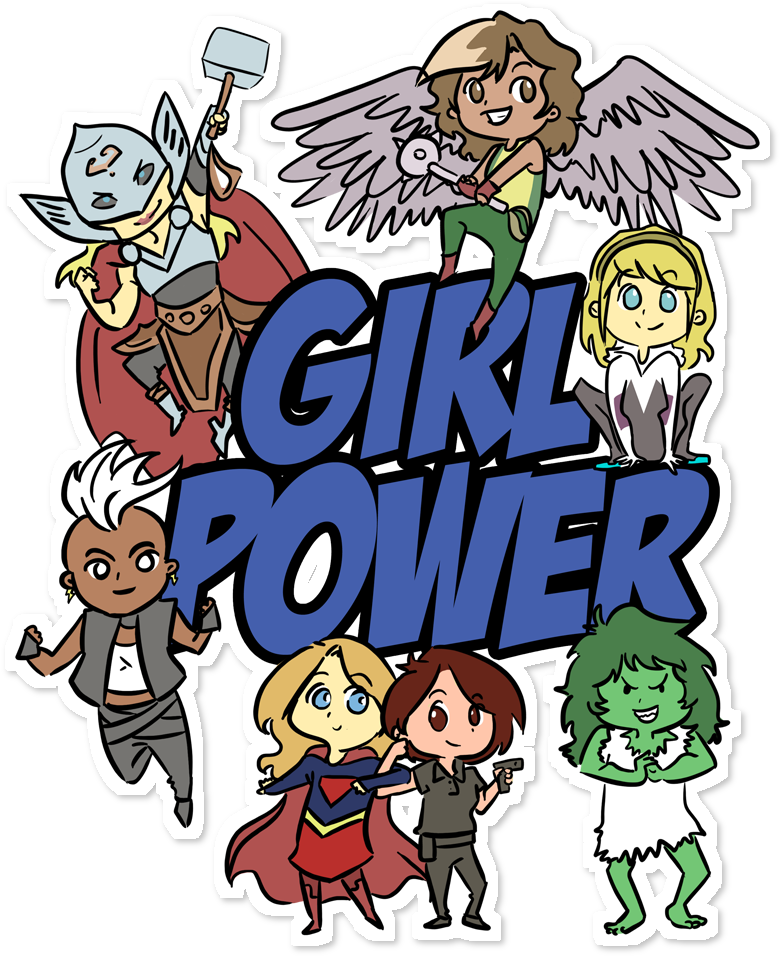 Adesivo Girl Power De Milene Correiana - Cartoon (780x956), Png Download