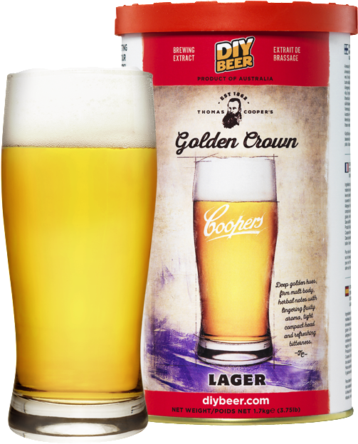 Golden Crown Lager - Coopers Lager Brew (537x647), Png Download