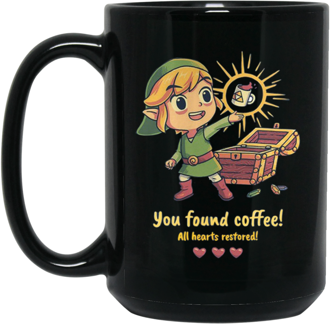 Zelda You Found Coffee All Hearts Restored 15 Oz - You Found Coffee All Hearts Restored (1155x1155), Png Download