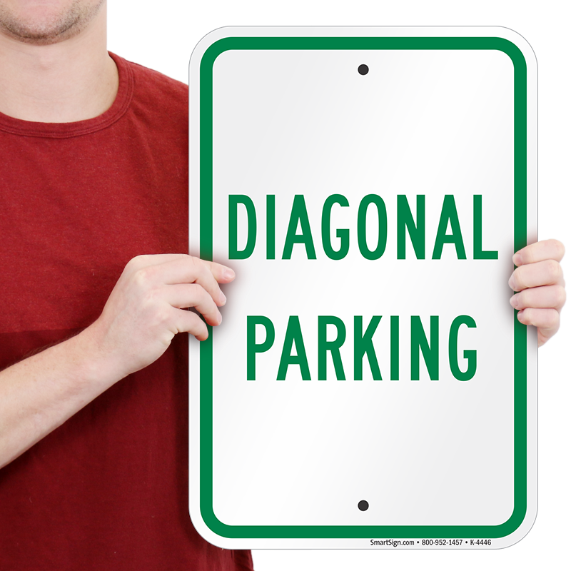 Diagonal Parking Sign - Parking Sign (800x800), Png Download