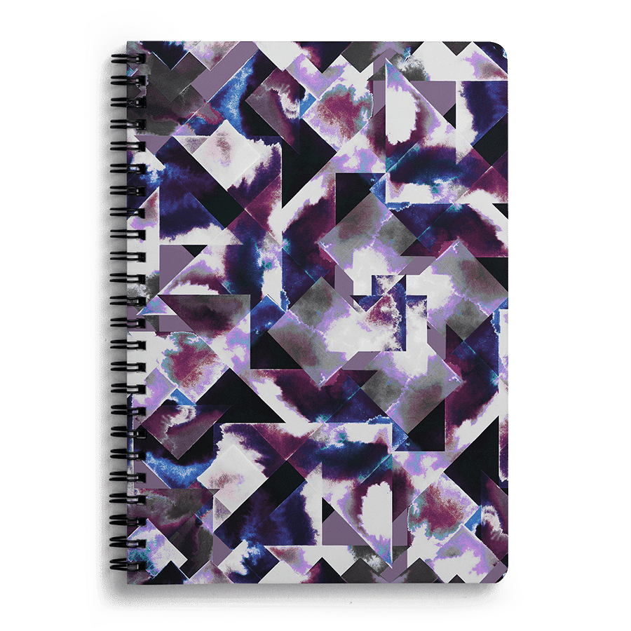 Dailyobjects Watercolor Marble Tiles Purple A5 Notebook - Spiral (900x900), Png Download
