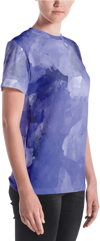 Violet Midnight Watercolor Women's T Shirt T Shirt - T-shirt (1000x1000), Png Download