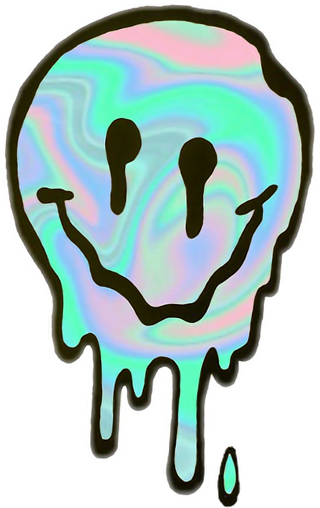 Happy Sticker - Melting Smiley Face (1024x1621), Png Download