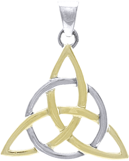 Gold And Silver Triquetra Pendant - New Age Pokret (555x555), Png Download