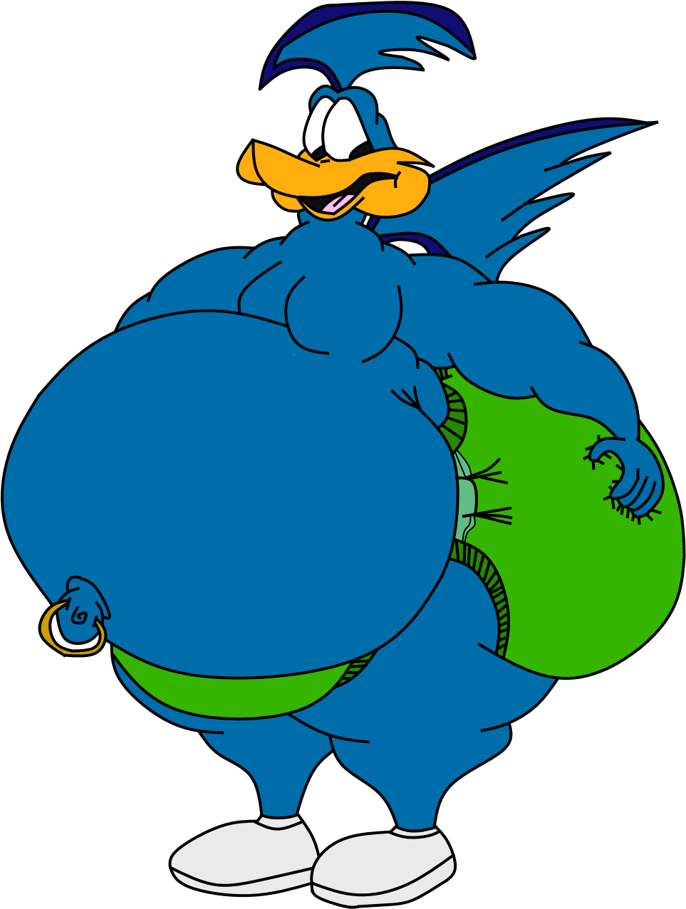 Even Fatter Road Runner - Cartoon (1016x1297), Png Download