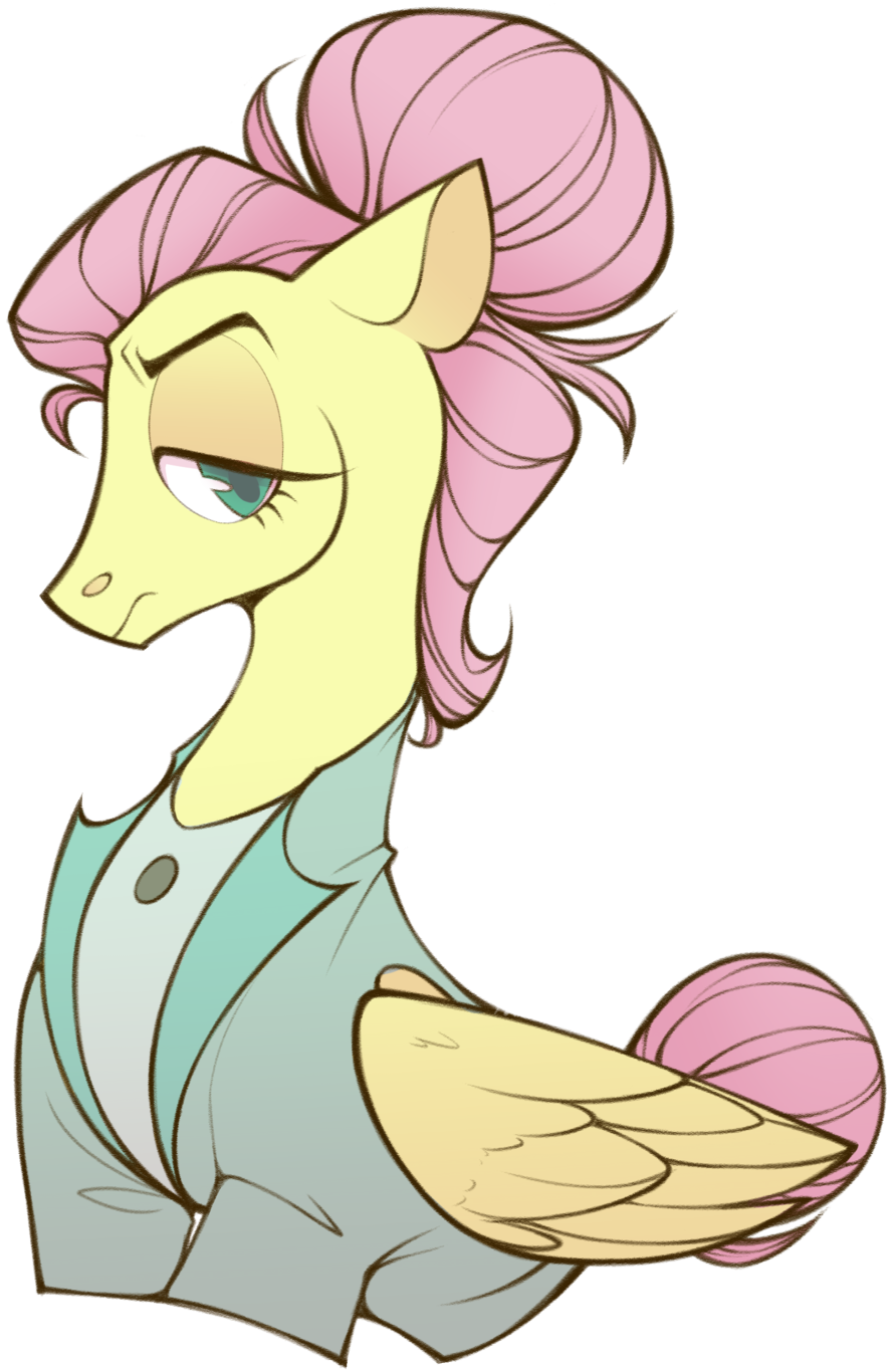 Four Stages Of Fluttershy By Draw Draw Goose - Fluttershy Fake Till You Make (1280x1432), Png Download