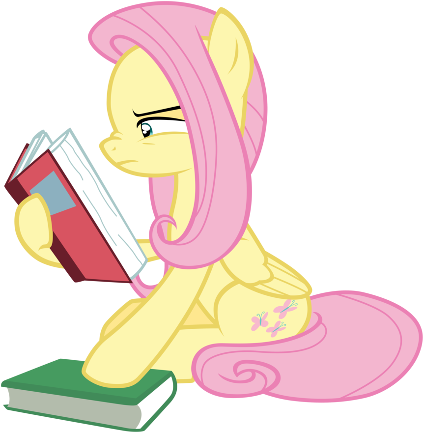50 Awesome Fanfics To Read For Fluttershy Day - Fluttershy Reading (887x900), Png Download