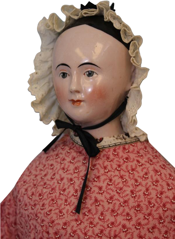 23" Very Rare China Head Doll 1850-1860 Pink Luster - Figurine (822x822), Png Download