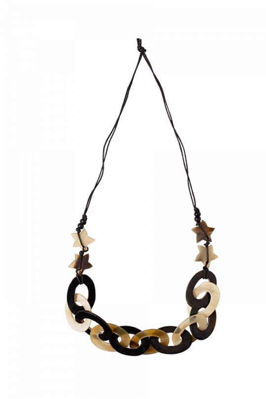 Horn And Bone Round Rings Necklace With Star - Necklace (540x810), Png Download