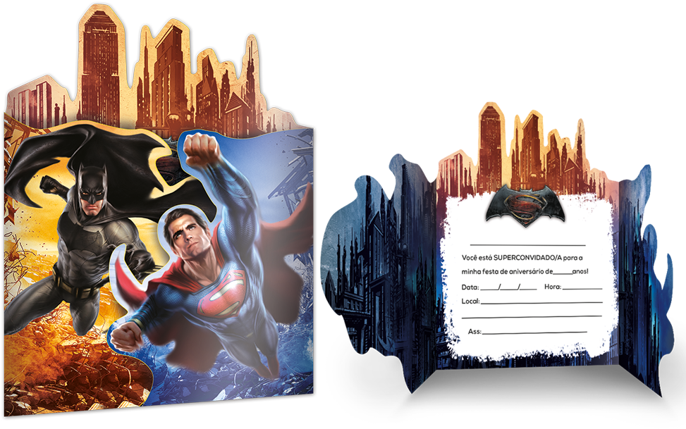 Co-batmanvsuperman - Convite Batman Superman (990x990), Png Download