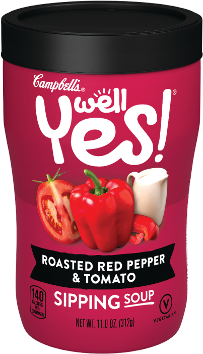 Roasted Red Pepper & Tomato Sipping Soup - Campbell's Well Yes Soup (700x700), Png Download