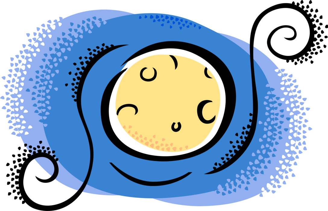 Vector Illustration Of Earth's Permanent Natural Satellite (1088x700), Png Download