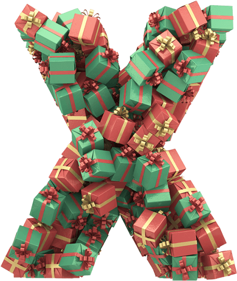Christmas Presents Gift Box Font - Giftbox Font Letter A_287px (595x595), Png Download