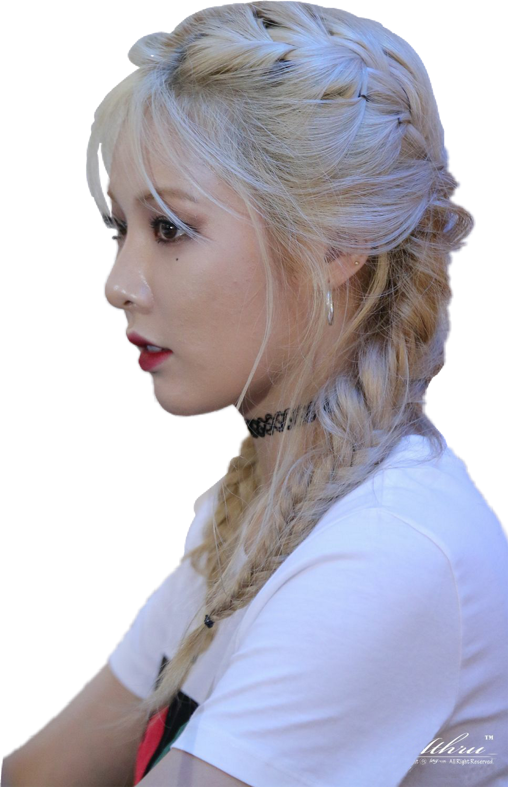 Hyuna Sticker - Kpop Idols French Braid (1024x1585), Png Download