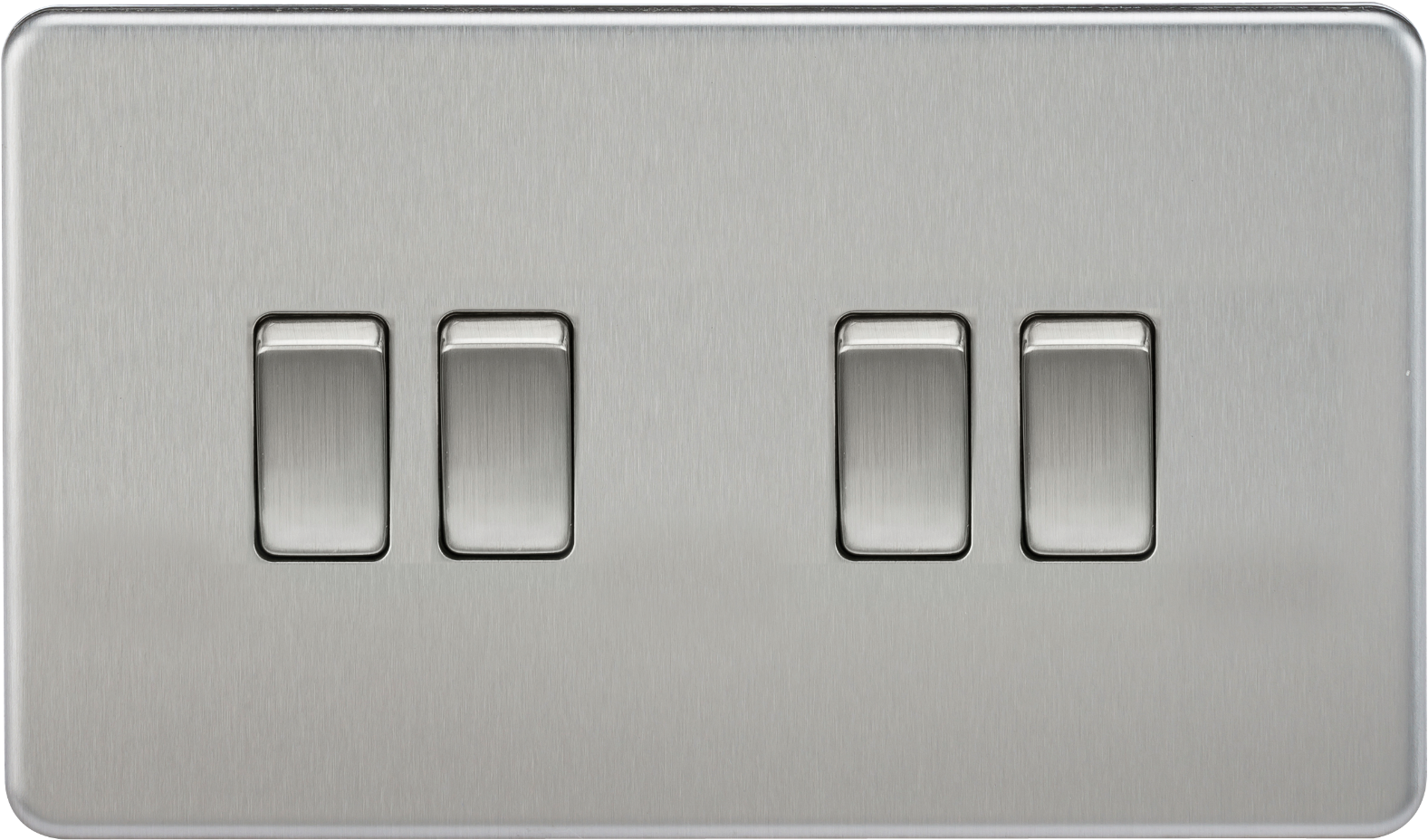 Knightsbridge Screwless 10a 4g 2 Way Light Switch Brushed - Brushed Chrome Light Switch (1600x1600), Png Download