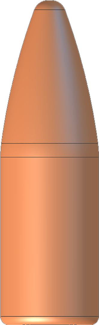 22 Cal 55gr Spitzer Flat Base - Bullet (1090x1090), Png Download