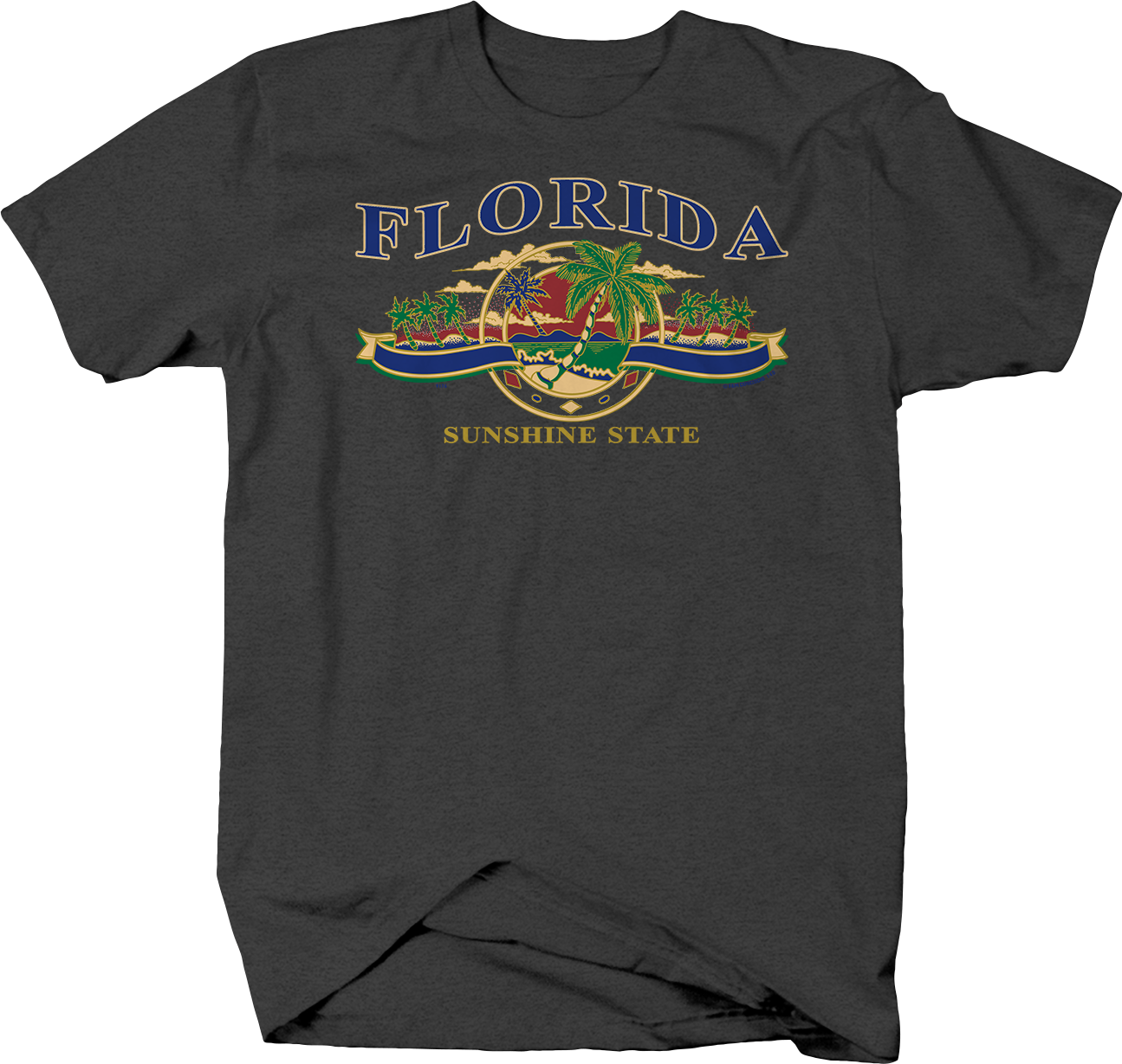 Image Is Loading Florida Sunshine State Palm Trees - Shirt (1295x1229), Png Download
