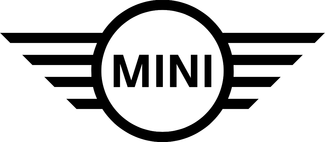 Mini 1499 Gt - Mini Logo Black And White (1095x480), Png Download