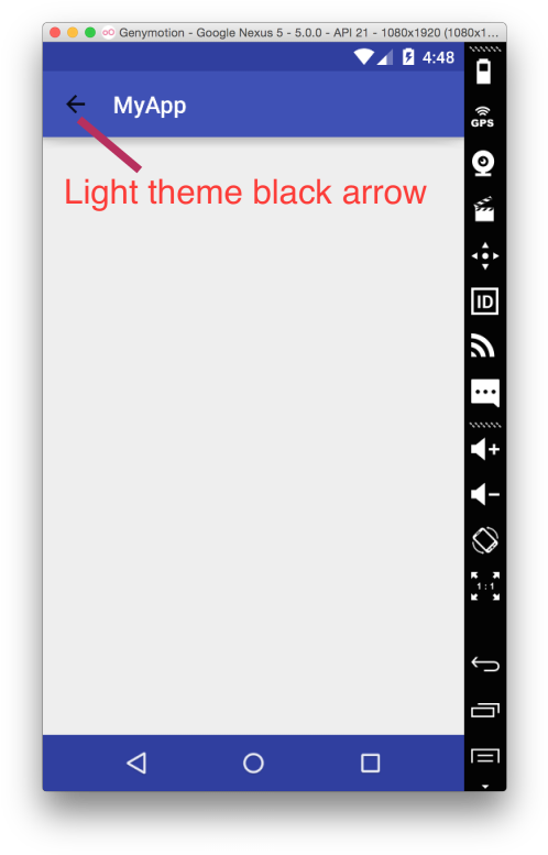 How To Customize The Back Button On Action Bar Via - Android Homeasupindicator (511x788), Png Download