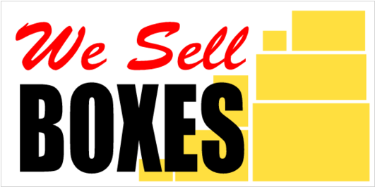 Basic We Sell Boxes Vinyl Banner - Orange (560x560), Png Download