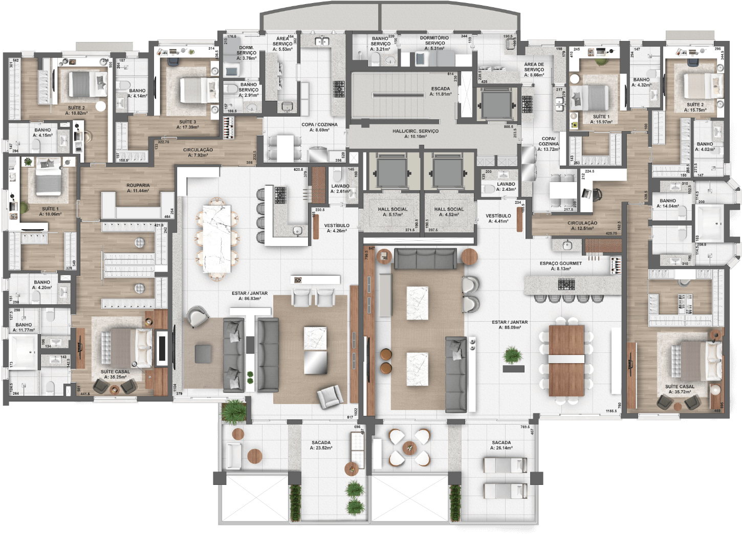 Apartamentos Tipo 1 E - Floor Plan (1500x1077), Png Download